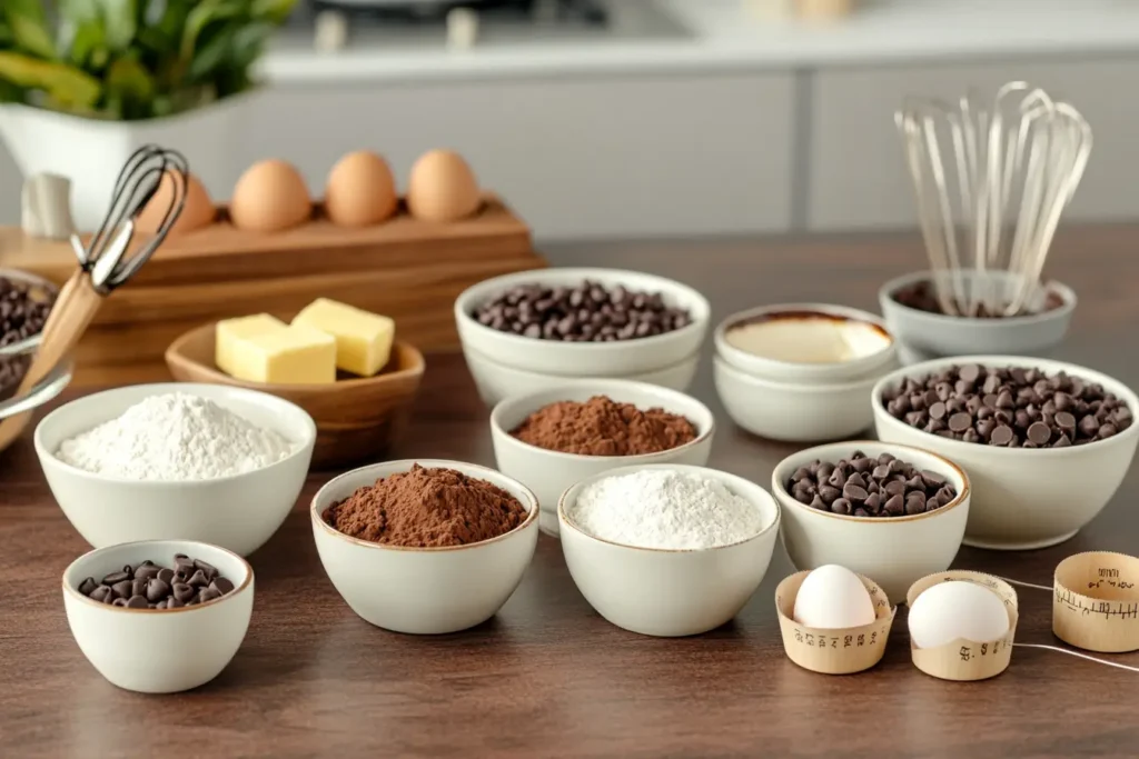 Close-up of chocolate brownies and cocoa brownies side by side, showcasing their texture and differences 1