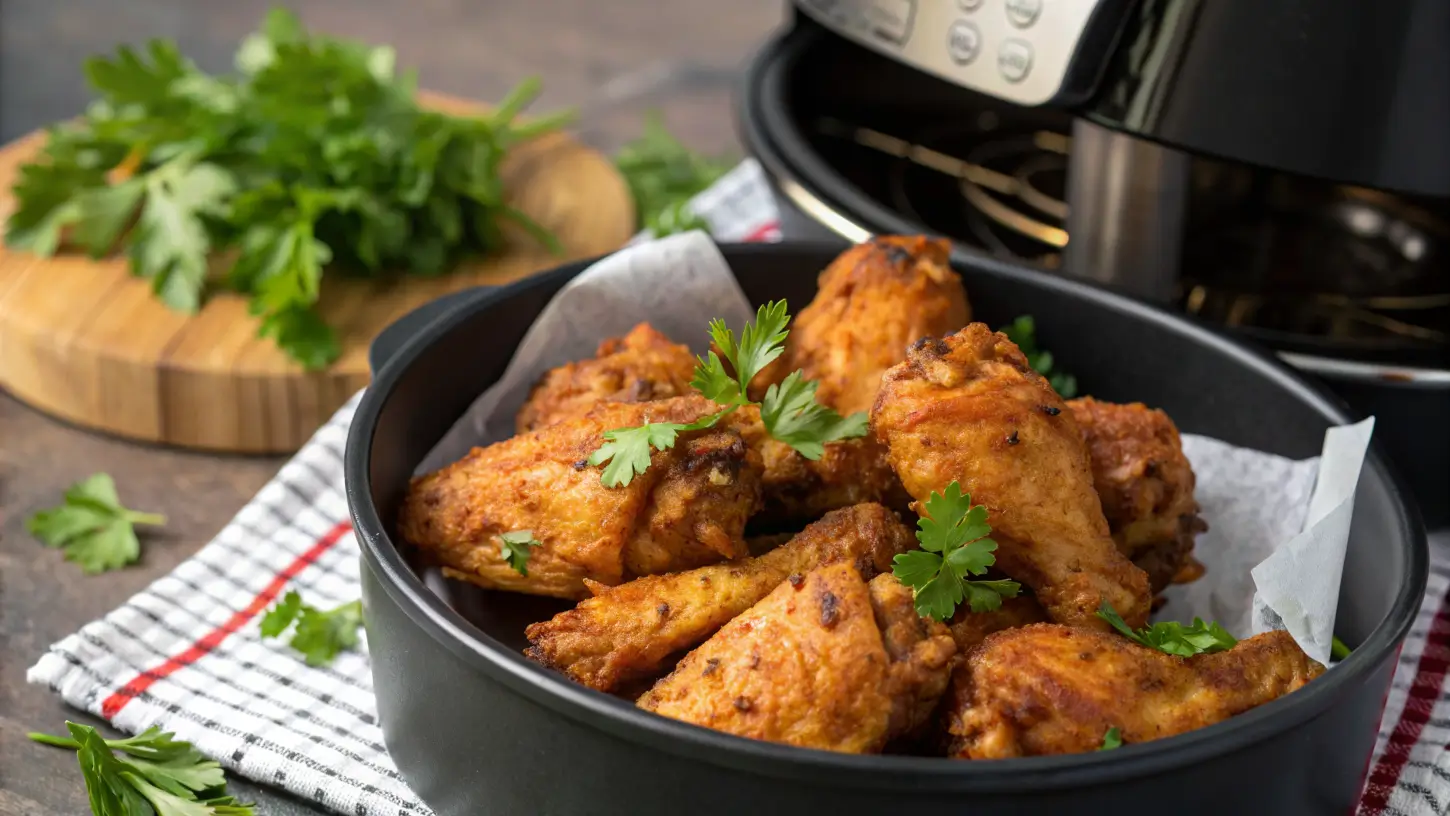 How do I get crispy results in my air fryer? Golden crispy chicken wings.