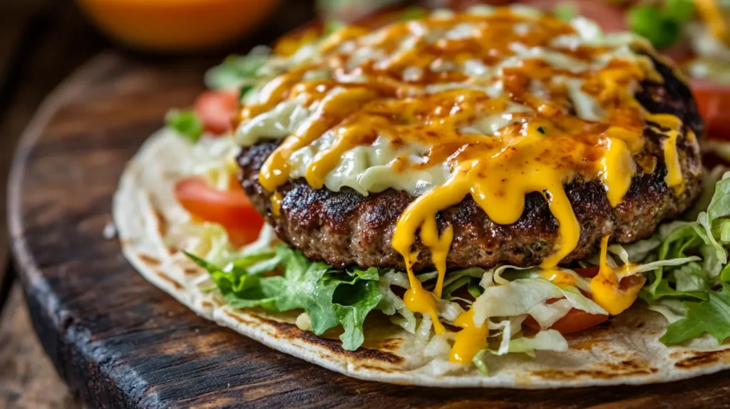 Smash Burger Tacos with Crispy Patty and Fresh Toppings