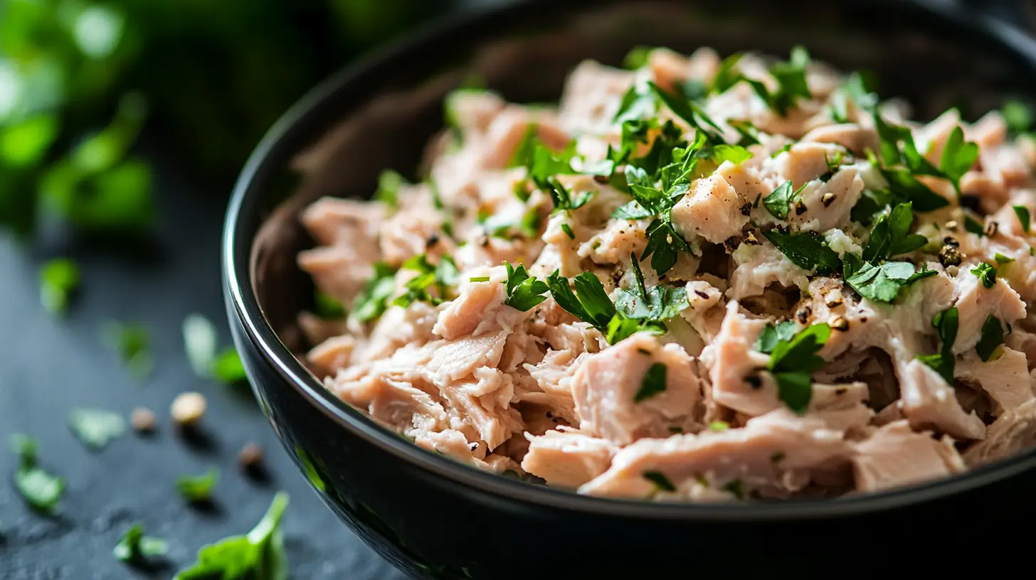 tuna-greek-yogurt-herb-spread Canned light tuna with Greek yogurt and fresh herbs.