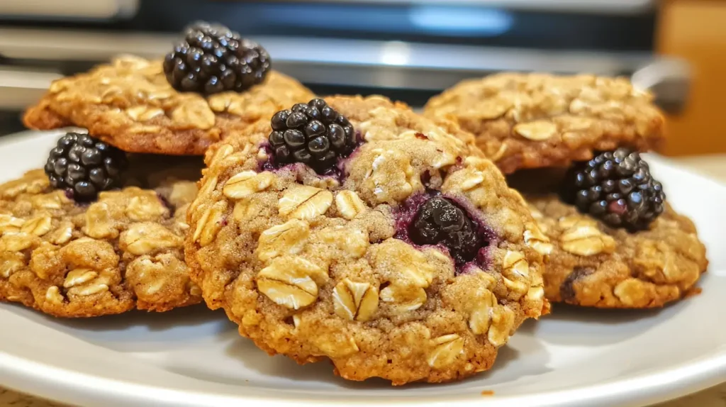 Are oatmeal cookies actually healthy? Freshly baked oatmeal cookies surrounded by oats, raisins, and honey on a wooden table