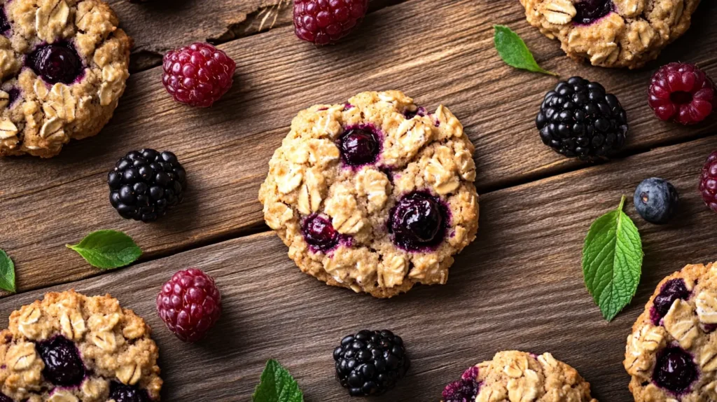 Are oatmeal cookies actually healthy? Freshly baked cookies with oats, raisins, and honey on a rustic wooden table