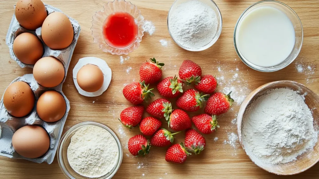 Frosted Strawberry Tres Leches Cake with strawberry dust topping