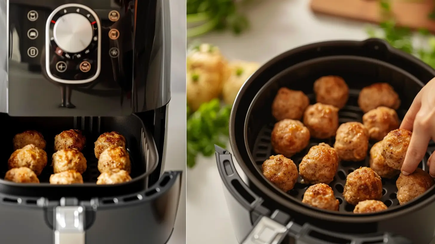 How to cook frozen meatballs in an air fryer step-by-step.