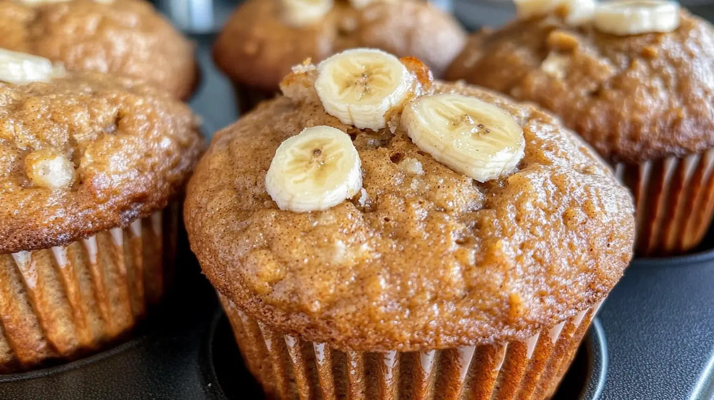 A Pumpkin Banana Muffin served with coffee and honey drizzle